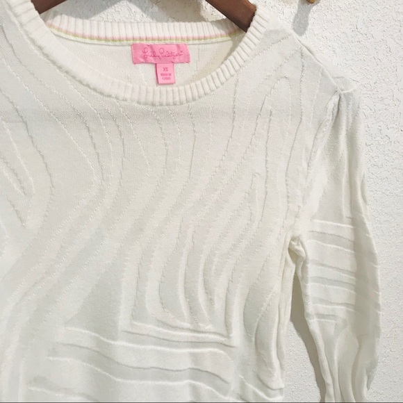 ⭐️🌟Lilly Pulitzer White Textured Sweater Sz XS - Picture 5 of 8